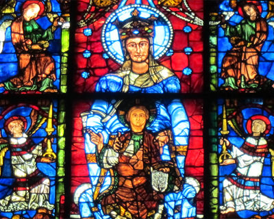 chartres cathedral blue virgin stained glass window