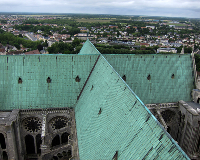 chartres cathedral view from north tower