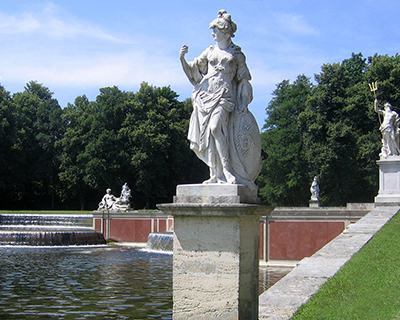 nymphenburg palace munich grand cascade minerva statue