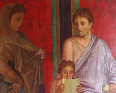 painting villa of mysteries pompeii