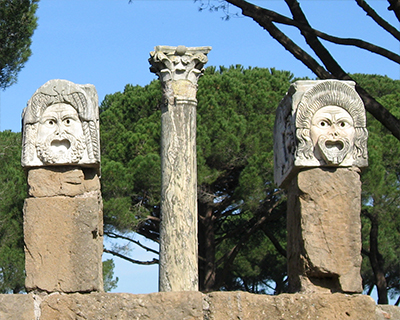 rome ostia antica theater masks