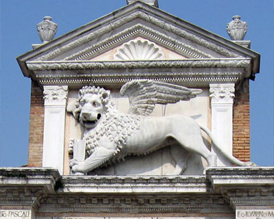 venice lion winged on arsenale