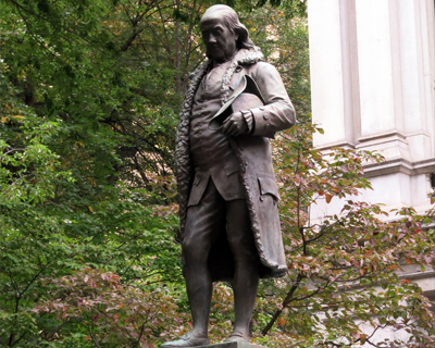 boston freedom trail benjamin franklin statue