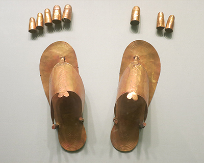 new york metropolitan museum art egyptian golden sandals
