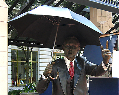 weather man statue pioneer square portland oregon