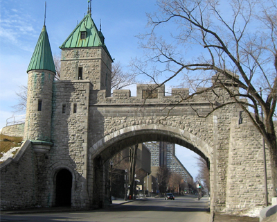 quebec city old city walls and gate