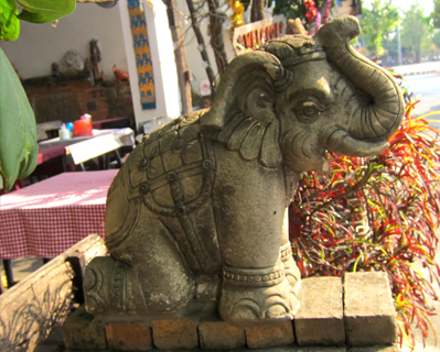 thailand chiang mai elephants restaurant decoration